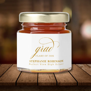 Elegant Script Modern Graduation Honey Jar Favors