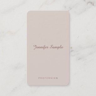 Elegant Script Modern Minimalist Plain Trendy Business Card