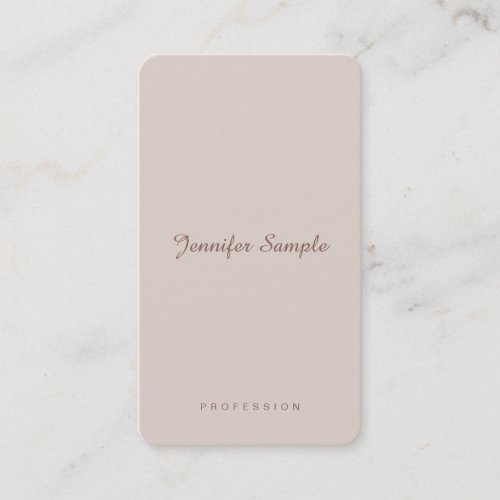 Elegant Script Modern Minimalist Plain Trendy Business Card