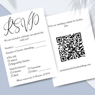 Elegant Script Modern Minimalist Wedding RSVP