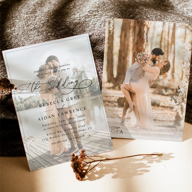 Elegant Script Modern Photo Wedding Invitation (Creator Uploaded)