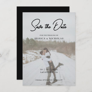Elegant Script Modern Photo Wedding Save The Date