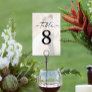 Elegant Script Modern Photo Wedding  Table Number