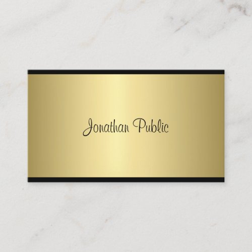 Elegant Script Modern Simple Glamour Gold Look Business Card