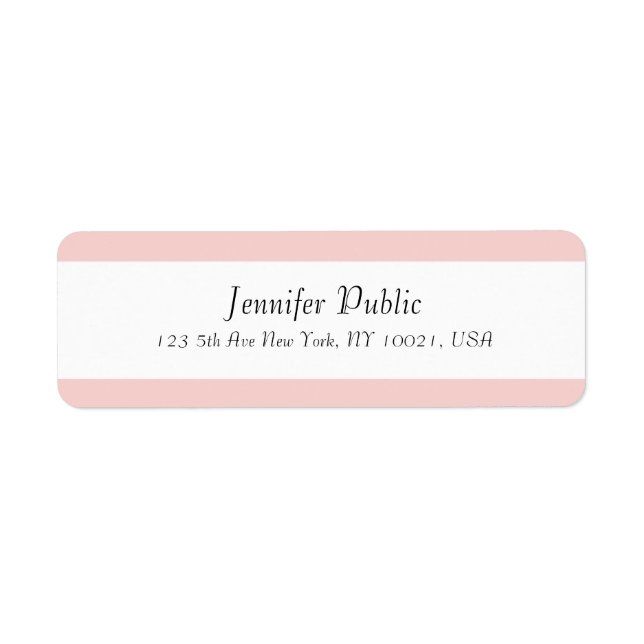Elegant Script Modern Simple Template Blush Pink Label (Front)