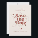 Elegant Script Modern Terracotta Art Design Photo Save The Date<br><div class="desc">Can be fully customized to suit your needs. © Gorjo Designs. Made for you via the Zazzle platform. // Note: photo used is a placeholder image only. You will need to replace with your own photo before ordering/printing. If you need help with this please contact me. // Need help customizing...</div>