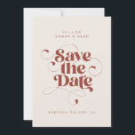 Elegant Script Modern Terracotta Art Design Photo Save The Date<br><div class="desc">Can be fully customized to suit your needs. © Gorjo Designs. Made for you via the Zazzle platform. // Note: photo used is a placeholder image only. You will need to replace with your own photo before ordering/printing. If you need help with this please contact me. // Need help customizing...</div>