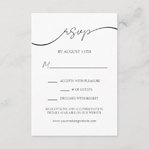 Elegant Script Modern Typography Wedding RSVP Enclosure Card