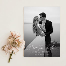 Elegant Script Modern Wedding Photo Save The Date