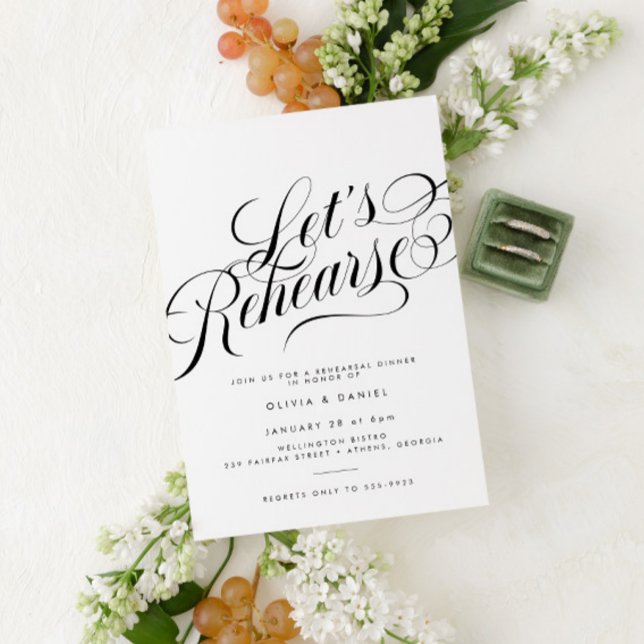 Elegant Script Modern Wedding Rehearsal Dinner Invitation (Creator Uploaded)