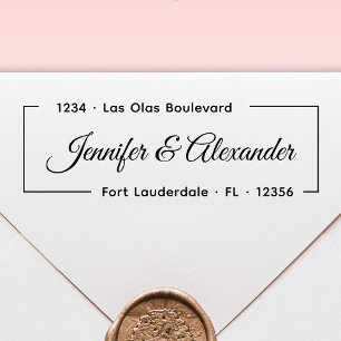 Elegant Script Modern Wedding Return Address Self- Self-inking Stamp