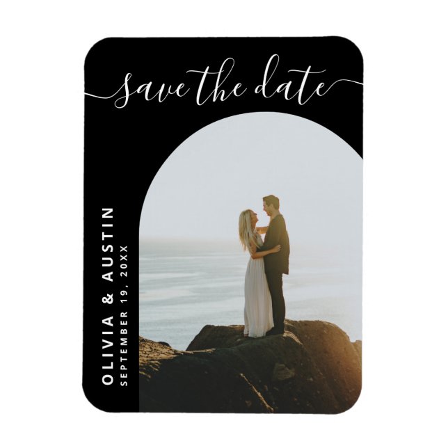  Elegant Script Modern Wedding Save The Date Magnet (Vertical)