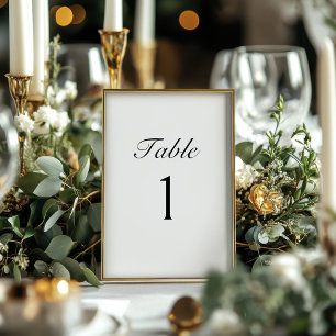 Elegant Script Modern Wedding Table Number Card