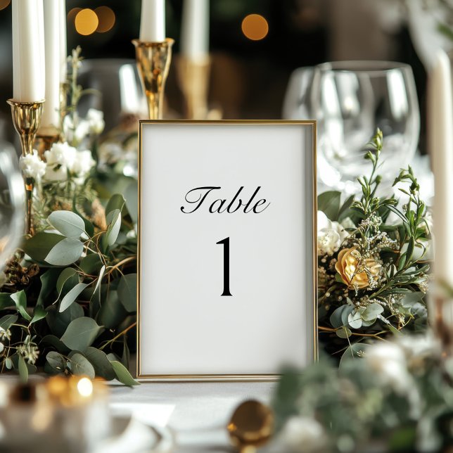 Elegant Script Modern Wedding Table Number Card (Creator Uploaded)