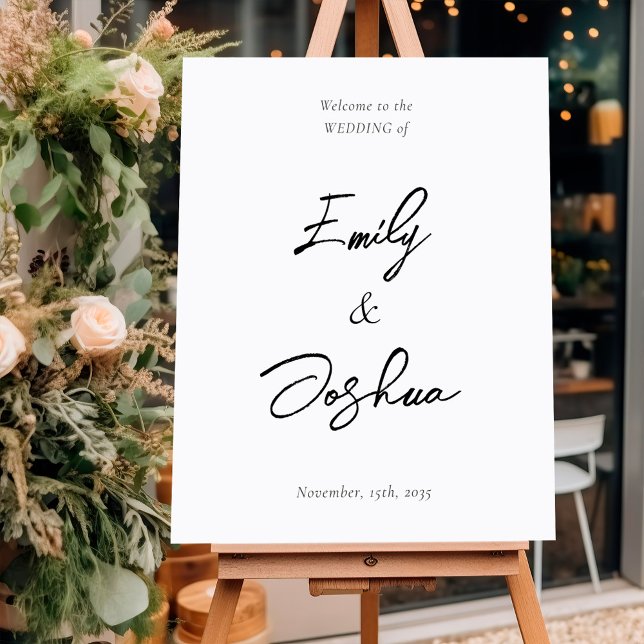 Elegant Script Modern Wedding Welcome Sign (Creator Uploaded)