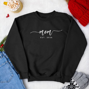Elegant Script Mom Established Year Sweatshirt