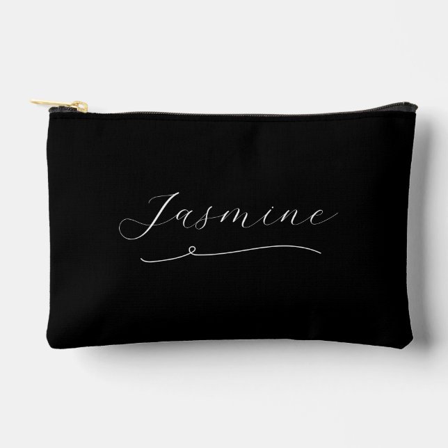 Elegant script monogram  accessory pouch (Front)