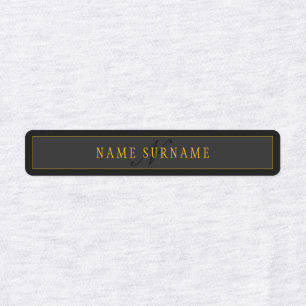Elegant Script Monogram Black & Gold Labels