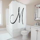 Elegant Script Monogram Black White Initial
