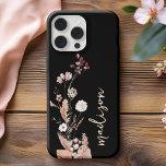 Elegant Script Monogram Boho Wildflower iPhone 14 Case<br><div class="desc">Elegant Script Monogram Boho Wildflower iPhone Case</div>