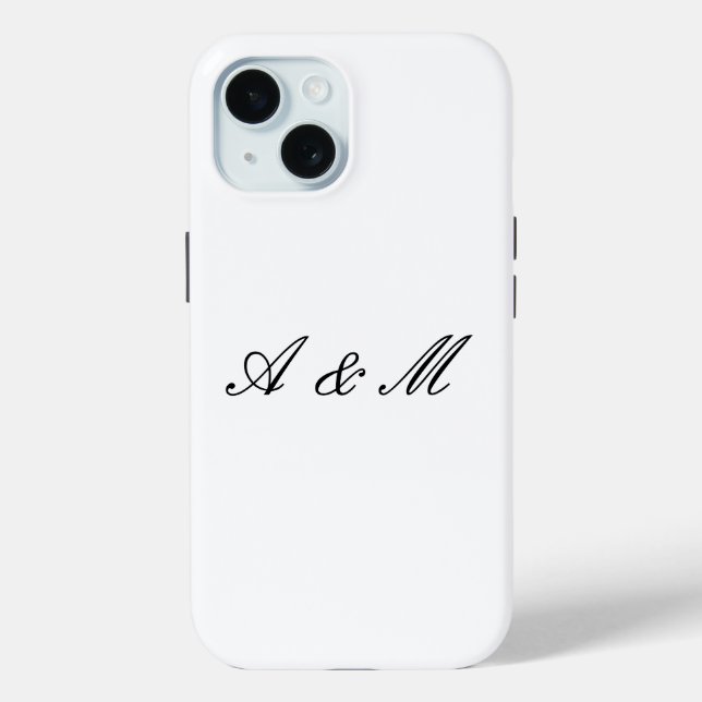 Elegant Script Monogram Couple Personalized Case (Back)