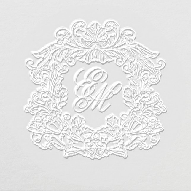 Elegant Script Monogram Crest Wedding Embosser (Design)