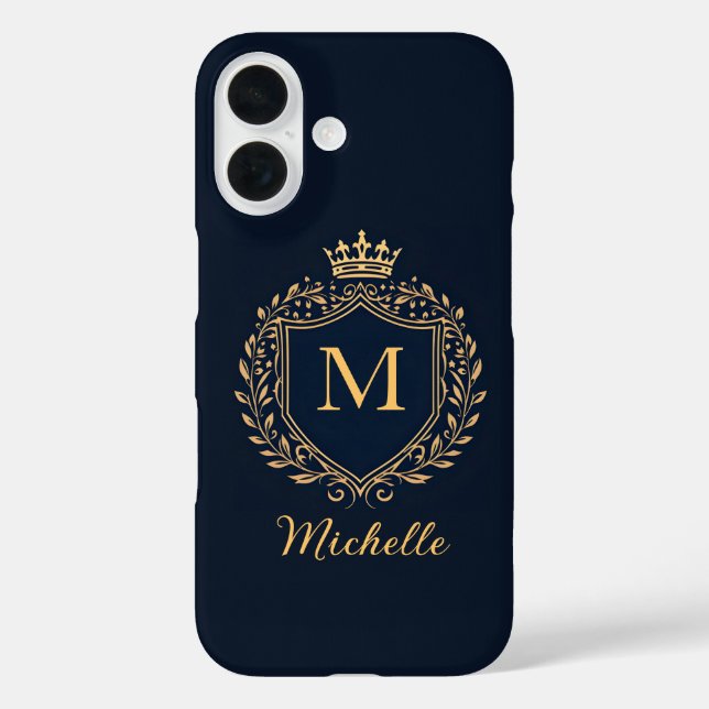 Elegant script Monogram Custom Luxury Black Gold   Case-Mate iPhone Case (Back)