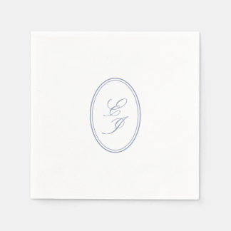 Elegant Script Monogram Custom Wedding Napkins