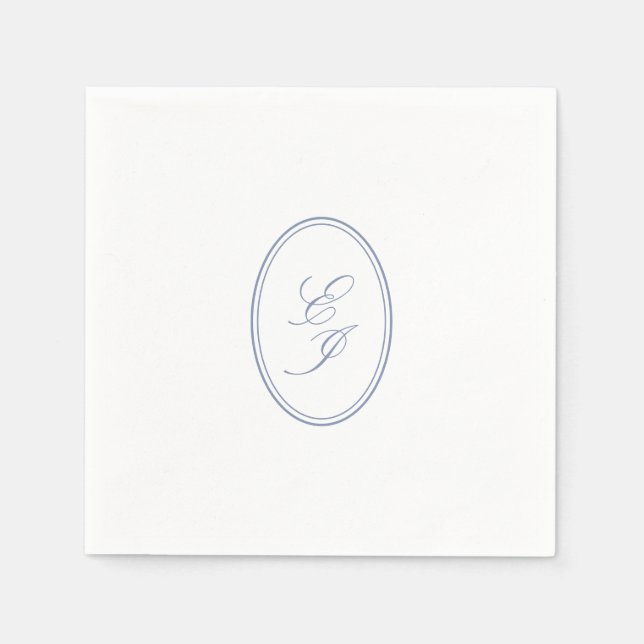 Elegant Script Monogram Custom Wedding Napkins (Front)