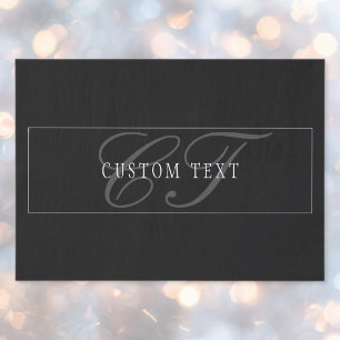 Elegant Script Monogram Editable Black Grey White Tissue Paper