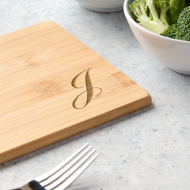 Elegant Script Monogram Engraved Cutting Board (Kitchen)
