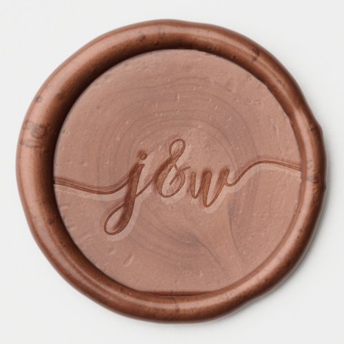 Elegant Script Monogram Initial Wedding Wax Seal Sticker