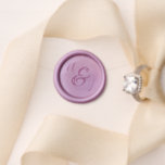Elegant Script Monogram Initials Purple Wedding Wax Seal Stamp<br><div class="desc">This elegant wax seal design features a pair of monogram initials in handwriting script,  arranged on either side of a large decorative ampersand.</div>