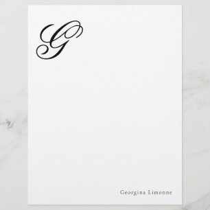 Elegant Script Monogram Letterhead Stationery