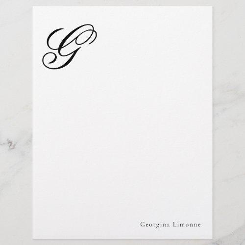 Elegant Script Monogram Letterhead Stationery