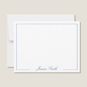 Elegant Script Monogram Name Border Note Card