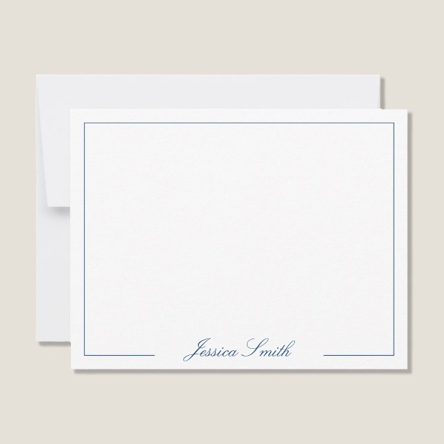 Elegant Script Monogram Name Border Note Card (Creator Uploaded)
