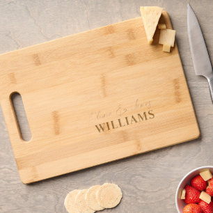 Elegant Script Monogram Name Personalized Engraved Cutting Board