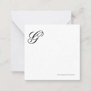 Elegant Script Monogram Personalized Note Card