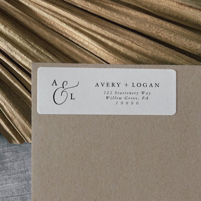 Elegant Script Monogram Return Address Label (Creator Uploaded)