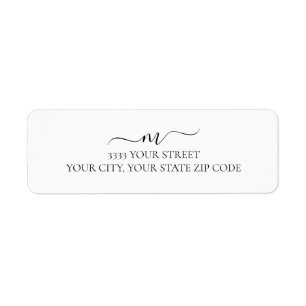 Elegant Script Monogram Return Address Label
