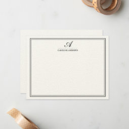 Elegant Script Monogram Stationery Cards | Zazzle