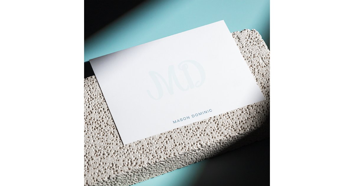 Elegant Script Monogram Watermark note card | Zazzle