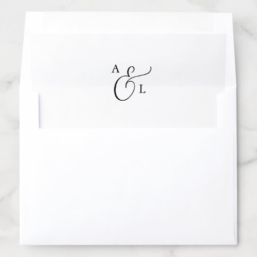 Elegant Script Monogram Wedding Envelope Liner