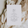 Elegant Script Monogram Wedding Invitation