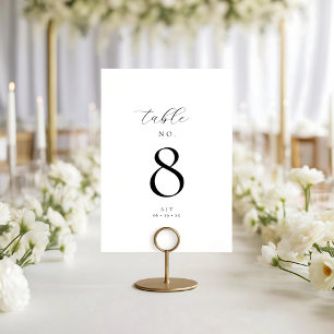 Elegant Script Monogram Wedding Table Number Card