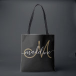Elegant Script Monogrammed Name Modern Chic Tote Bag<br><div class="desc">This monogrammed tote bag features a monogram with modern script font. Personalize it with your name and monogram.</div>