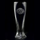 Elegant Script Monogrammed Pilsner Glass<br><div class="desc">An elegantly engraved script monogram on a high-quality glass is a unique wedding or anniversary gift idea that will be appreciated for a lifetime. Deeply carved using our sand carving technique, each of our custom glasses is meticulously made to order, making it the perfect gift for those seeking unique gift...</div>