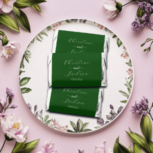 Elegant Script Moss Green Wedding Hershey's Miniatures