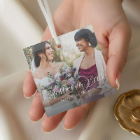 Elegant Script Mother of the Bride Photo Keepsake